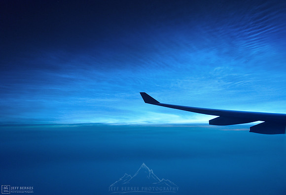Noctilucent Clouds at 40,000 ft