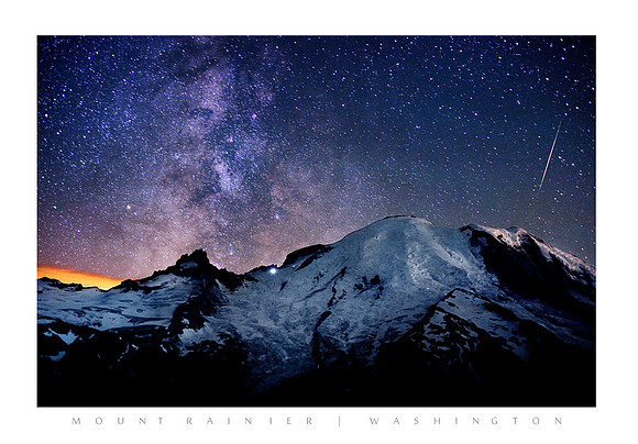MOUNT RAINIER AND METEOR