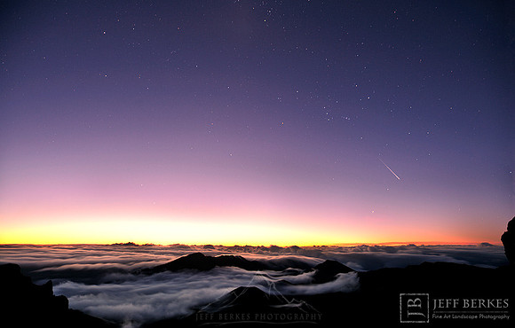 Perseid over Mt. Haleakala
