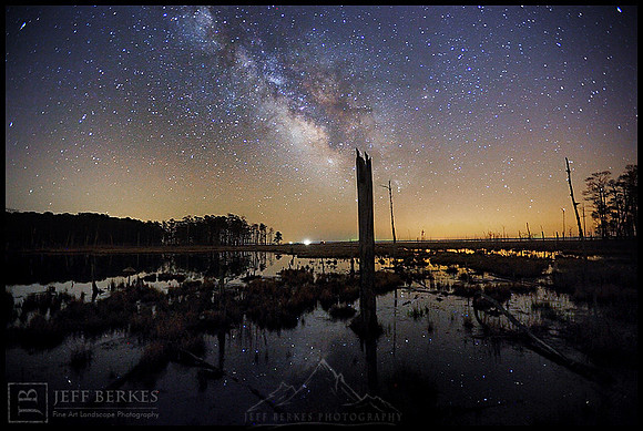 MILKY WAY OVER BLACK WATER WILDFIRE NATURE PRESERVE