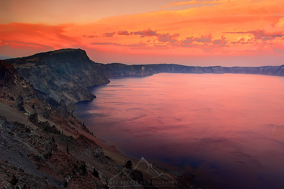 CRATER LAKE FIERY SUNSET